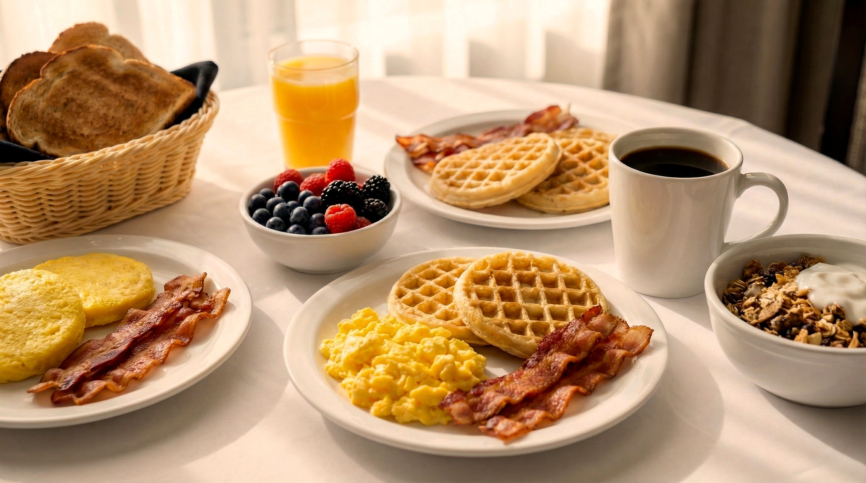 Chef Mercedes' breakfast buffet at Adam's Airport Inn
